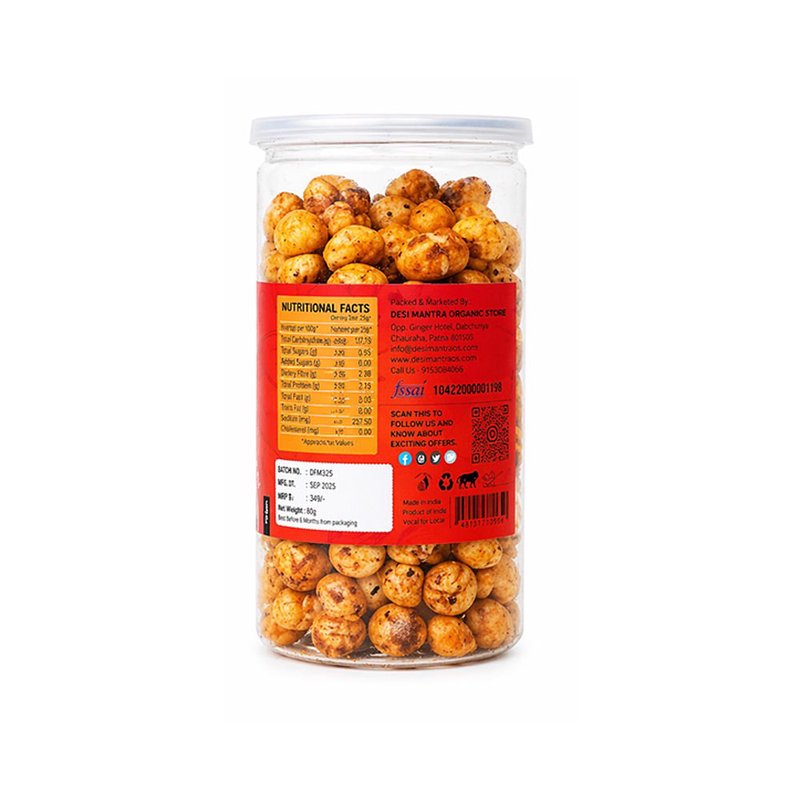 Desi Mantra Roasted Makhana Peri Peri | Crunchy Spicy Fox Nuts Snack | Light & Healthy Roasted Makhana | Rich in Protein & Fiber | Perfect Anytime Guilt-Free Munching thumbnail 2