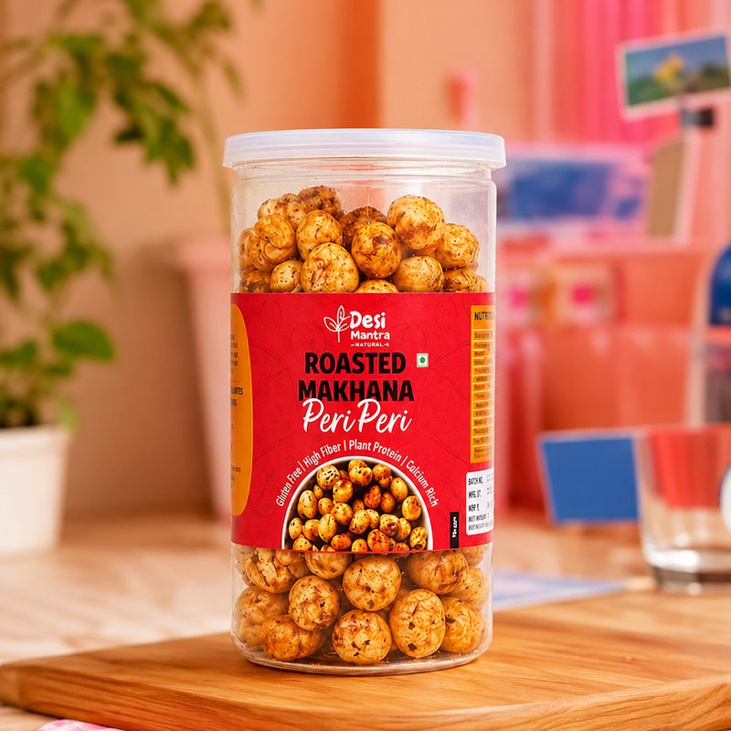 Desi Mantra Roasted Makhana Peri Peri | Crunchy Spicy Fox Nuts Snack | Light & Healthy Roasted Makhana | Rich in Protein & Fiber | Perfect Anytime Guilt-Free Munching thumbnail 6