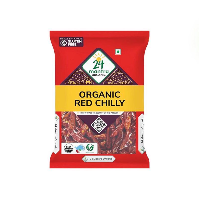 24 Mantra Organic Red Chilli Powder | Premium Organic Lal Mirchi | Rich Aroma & Natural Color | Pure Ground Spice
