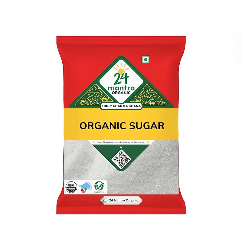 24 Mantra Organic Cane Sugar | Pure Natural Sugar | Fine Crystals | Perfect for Tea, Coffee & Desserts