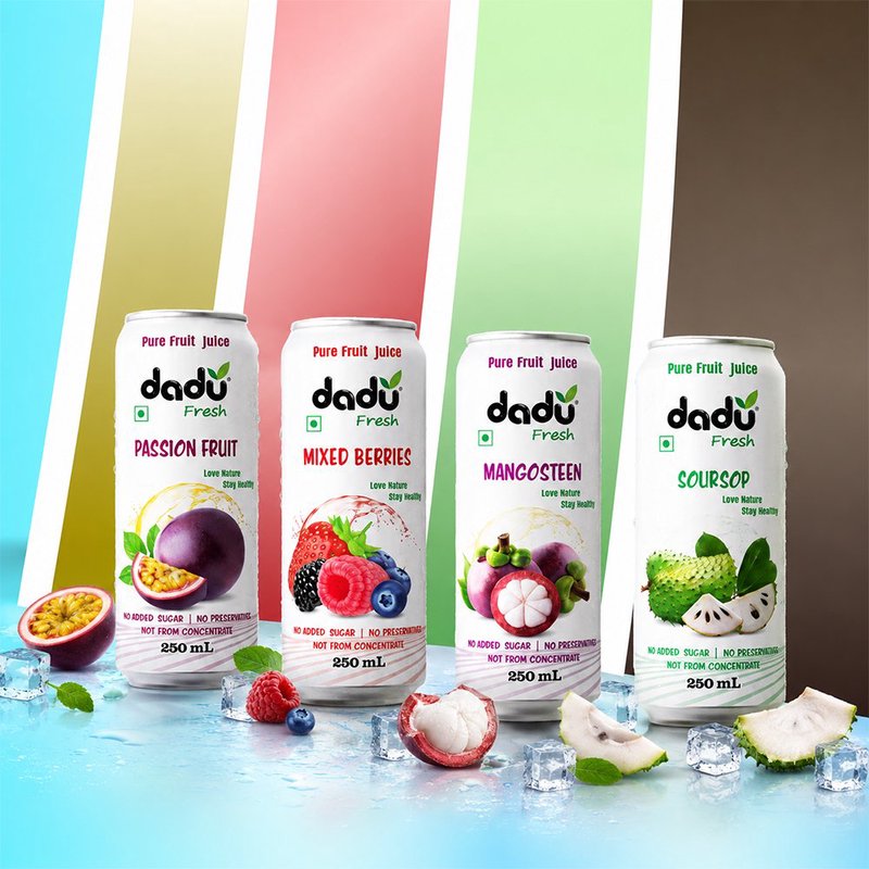 Dadu Fresh Passion Fruit, Mixed Berries, Mangosteen & Soursop Juice Combo |  4 Cans Combo | Exotic Superfruit Juice Blend | 100% Natural Fruit Beverage | Antioxidant Rich Healthy Drink | No Added Sugar, No Preservatives & Not From Concentrate | Refreshing Juice for Immunity, Hydration & Daily Wellness thumbnail 4