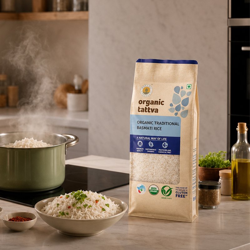 Organic Tattva Traditional Basmati Rice | Long Grain Basmati Rice | Aromatic Rice | Regular & Special Meals Rice