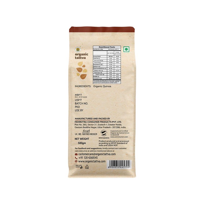 Organic Tattva Quinoa Flour | High Protein Quinoa Atta | Gluten-Free Superfood Flour | Healthy Flour for Rotis, Baking & Everyday Cooking thumbnail 2