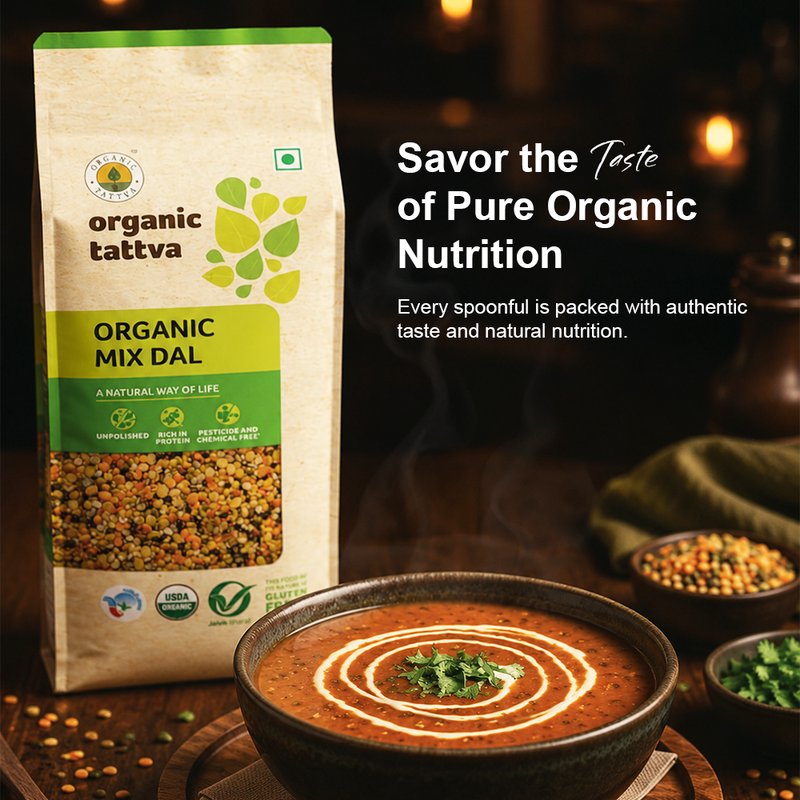 Organic Tattva Mix Dal | Organic Mixed Lentils | Protein-rich Dal Mix | Everyday Lentil Mix