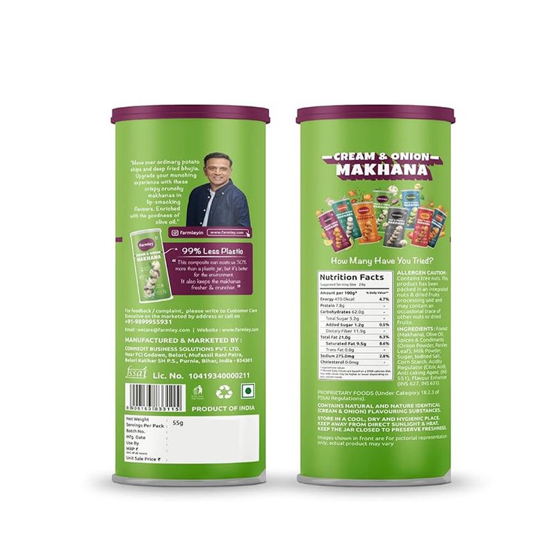 FARMLEY JAR MAKHANA CREAM & ONION 55G thumbnail 2