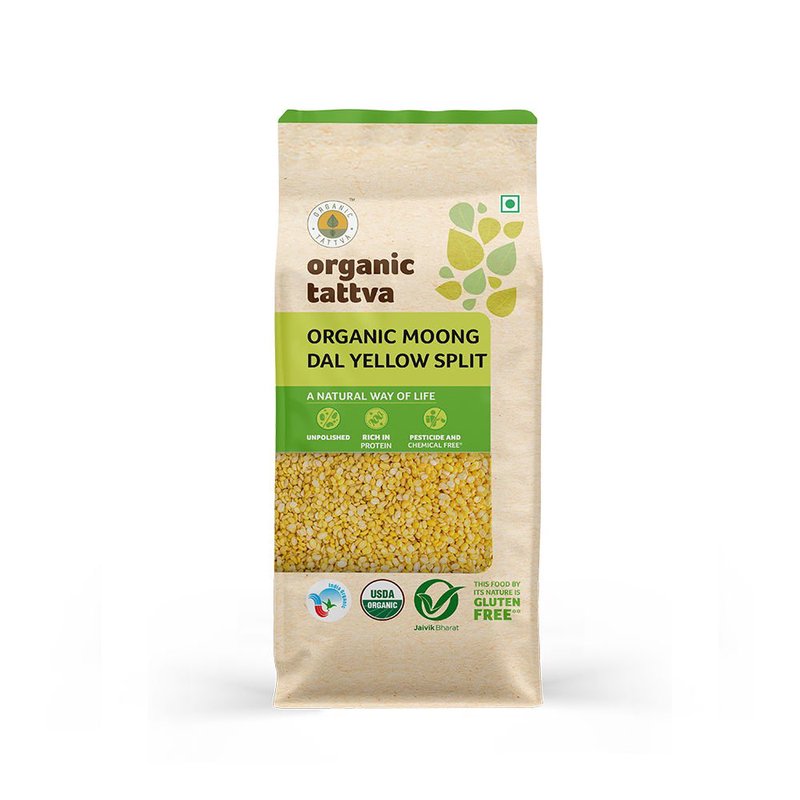 Organic Tattva Yellow Moong Dal Split | Organic Split Yellow Moong Dal | High-Quality Moong Dal | High-Protein Dal for Daily Use