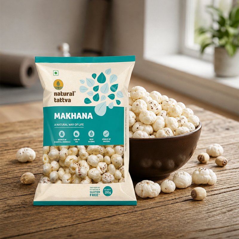 Natural Tattva Makhana | Premium Fox Nuts | Lotus Seeds | Crispy, Healthy & Delicious Snack for Every Day Eating