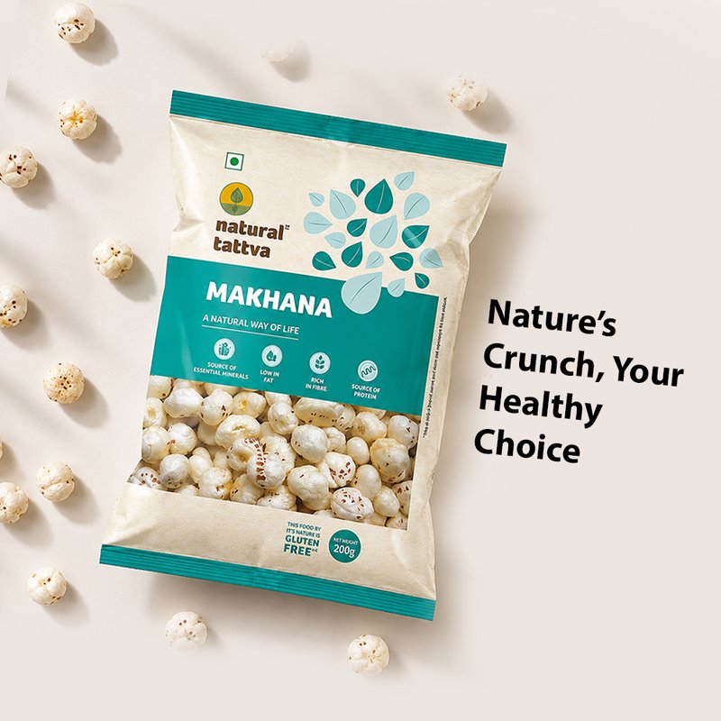 Natural Tattva Makhana | Premium Fox Nuts | Lotus Seeds | Crispy, Healthy & Delicious Snack for Every Day Eating