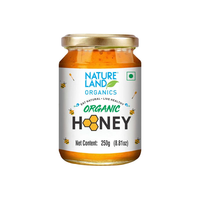 Natureland Organics Organic Honey | 100% Pure Natural Honey | Rich in Antioxidants | Natural Sweetener for Tea, Toast, Smoothies & Everyday Use