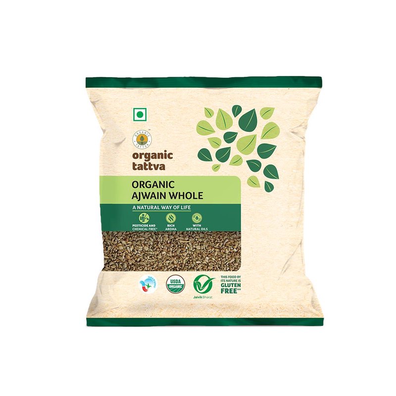 Organic Tattva Ajwain Whole | Organic Carom Seeds | Premium Ajwain | Aromatic Spice for Everyday Cooking