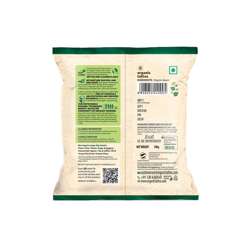 Organic Tattva Ajwain Whole | Organic Carom Seeds | Premium Ajwain | Aromatic Spice for Everyday Cooking thumbnail 2