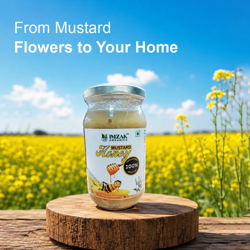 Imzak Mustard Cream Honey | Pure Raw & Natural Creamed Honey | Smooth & Rich Mustard Blossom Honey | Unprocessed Honey Rich in Antioxidants & Natural Enzymes | Healthy Sweetener for Immunity, Energy & Daily Wellness