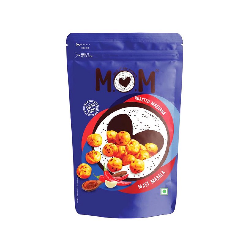 MOM Mast Masala Makhana 62g | Roasted Fox Nuts | Spicy Indian Masala Flavored | High Protein Snack | Ready-to-Eat