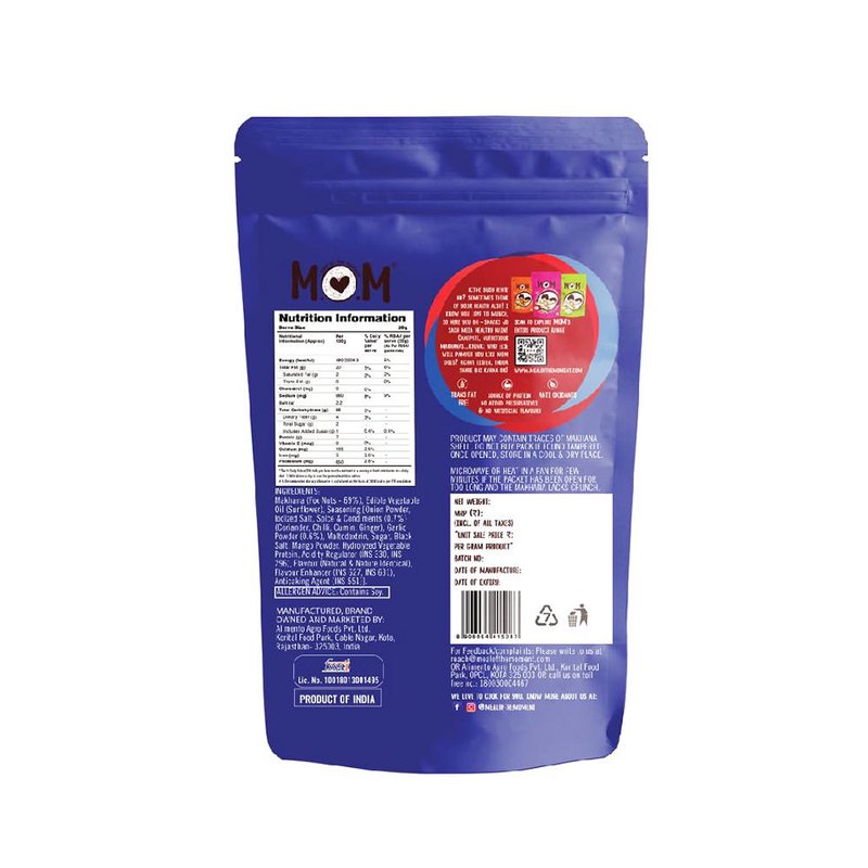 MOM Mast Masala Makhana 62g | Roasted Fox Nuts | Spicy Indian Masala Flavored | High Protein Snack | Ready-to-Eat thumbnail 2