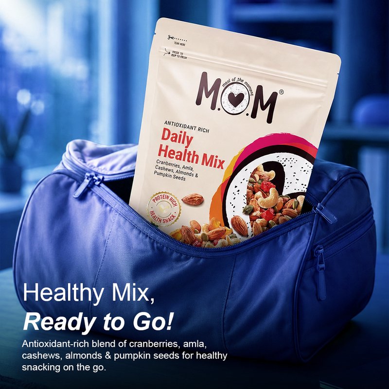 MOM Daily Health Mix 150g | Premium Nuts & Seeds Mix | Ready-to-Eat Healthy Snack | Protein & Fibre-Rich Superfood Mix