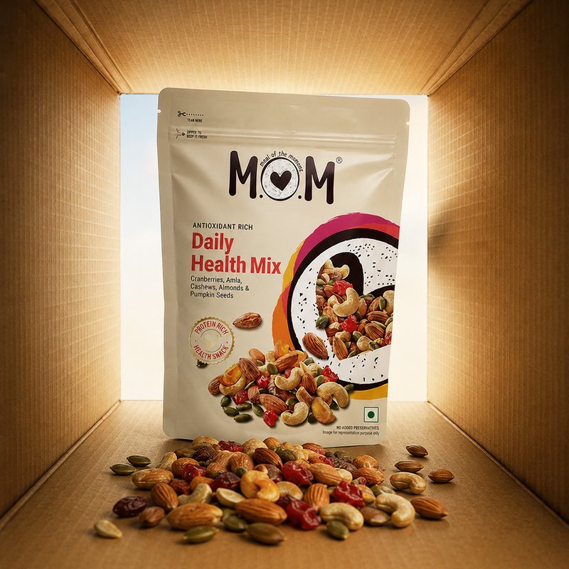 MOM Daily Health Mix 150g | Premium Nuts & Seeds Mix | Ready-to-Eat Healthy Snack | Protein & Fibre-Rich Superfood Mix