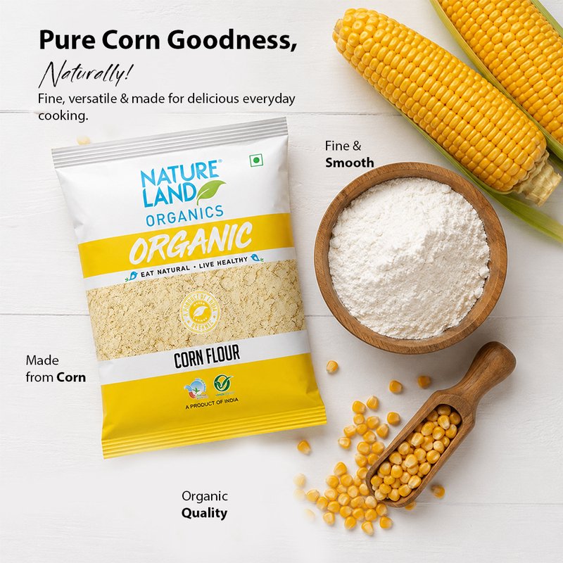Natureland Organics Maize Daliya 500g | 100% Organic Cracked Corn | Fibre-Rich Makka Daliya for Porridge, Upma, Khichdi & Healthy Meals  Short Description