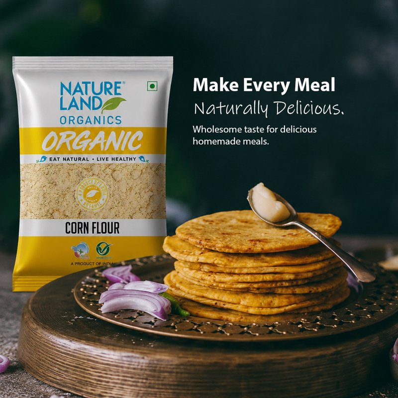 Natureland Organics Maize Daliya 500g | 100% Organic Cracked Corn | Fibre-Rich Makka Daliya for Porridge, Upma, Khichdi & Healthy Meals  Short Description