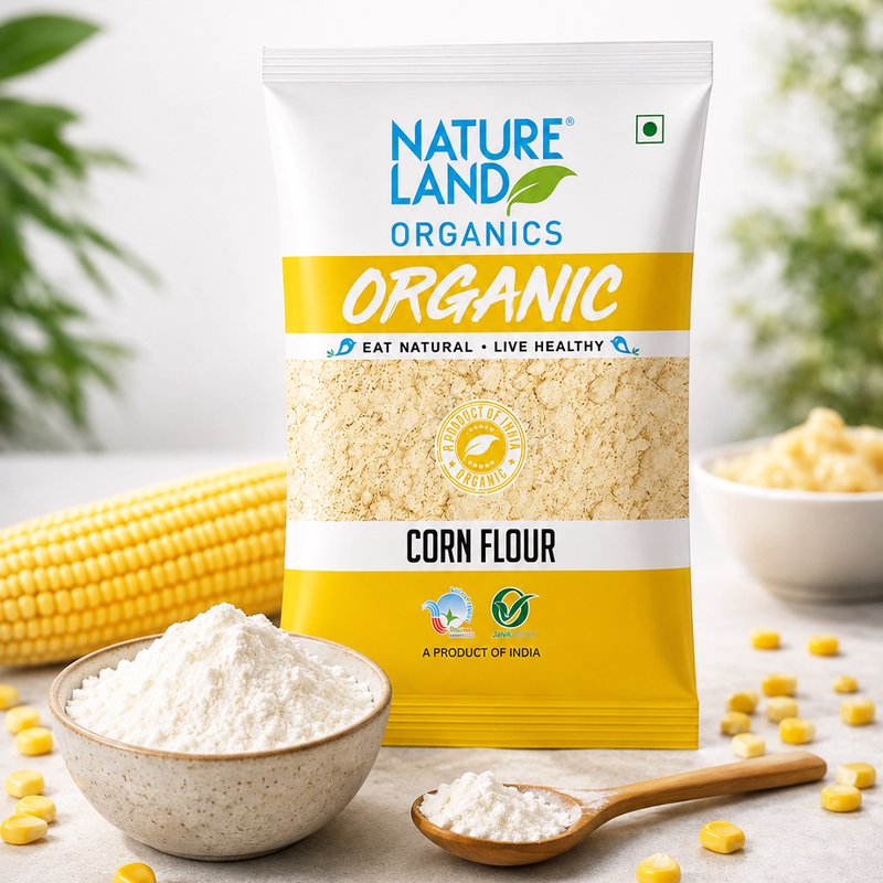 Natureland Organics Maize Daliya 500g | 100% Organic Cracked Corn | Fibre-Rich Makka Daliya for Porridge, Upma, Khichdi & Healthy Meals  Short Description