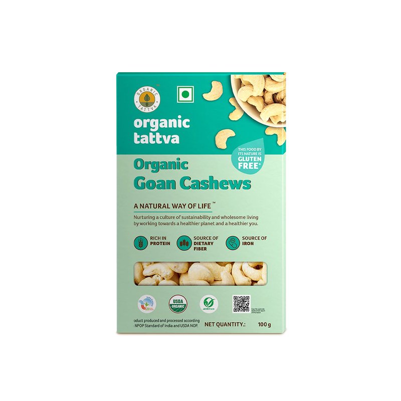 Organic Tattva Cashews | High-Quality Whole Cashew | Healthy Cashew Nuts | Crunchy And Creamy Dry Fruits for Snacking & Baking