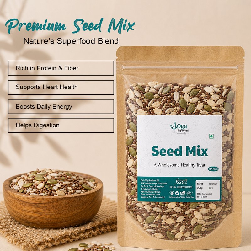 Desi Mantra Premium Seed Mix | Nutritious Blend of Roasted Healthy Seeds | Rich in Fiber & Protein | Perfect Anytime Snack for Fitness & Daily Wellness thumbnail 2