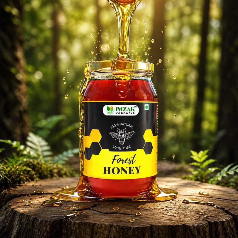 Imzak Forest Honey | 100% Pure Raw & Natural Wild Forest Honey | Unprocessed Honey Rich in Antioxidants, Minerals & Natural Enzymes | Healthy Natural Sweetener for Immunity, Energy & Daily Wellness | Rich Taste & Natural Goodness thumbnail 3