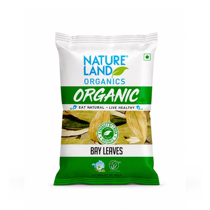 Natureland Organics Bay Leaves 50g | 100% Organic Tej Patta | Aromatic Whole Bay Leaves for Biryani, Pulao, Curries, Soups & Indian Cooking