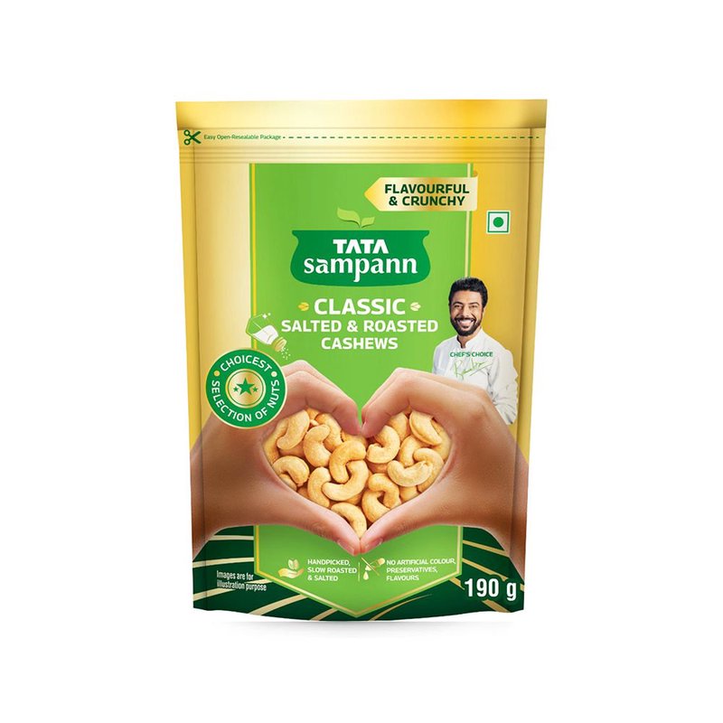 Tata Sampann Classic Salted & Roasted Cashews 190g