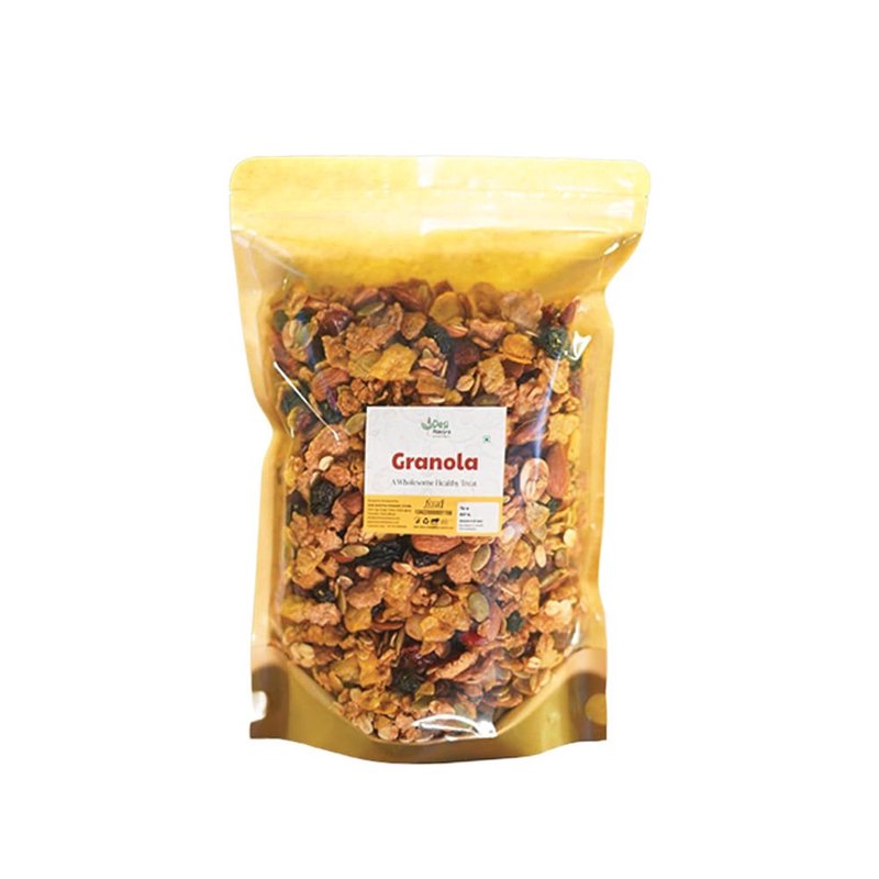 Desi Mantra Granola | Crunchy Healthy Breakfast Cereal | Loaded with Oats, Nuts & Seeds | Rich in Fiber & Protein | Perfect for Milk, Yogurt & Anytime Snacking