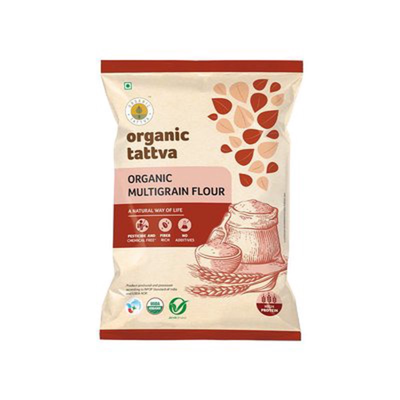 Organic Tattva Multigrain Flour | Multigrain Flour | High Fibre Flour | Health Flour For Making Roti And Daily Meals