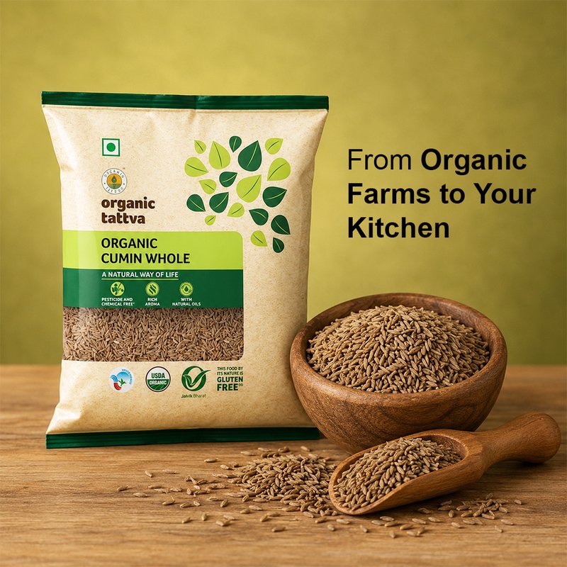Organic Tattva Cumin Whole | Organic Jeera | Superior Quality Cumin Seeds | Fragrant Spice for Indian Cooking