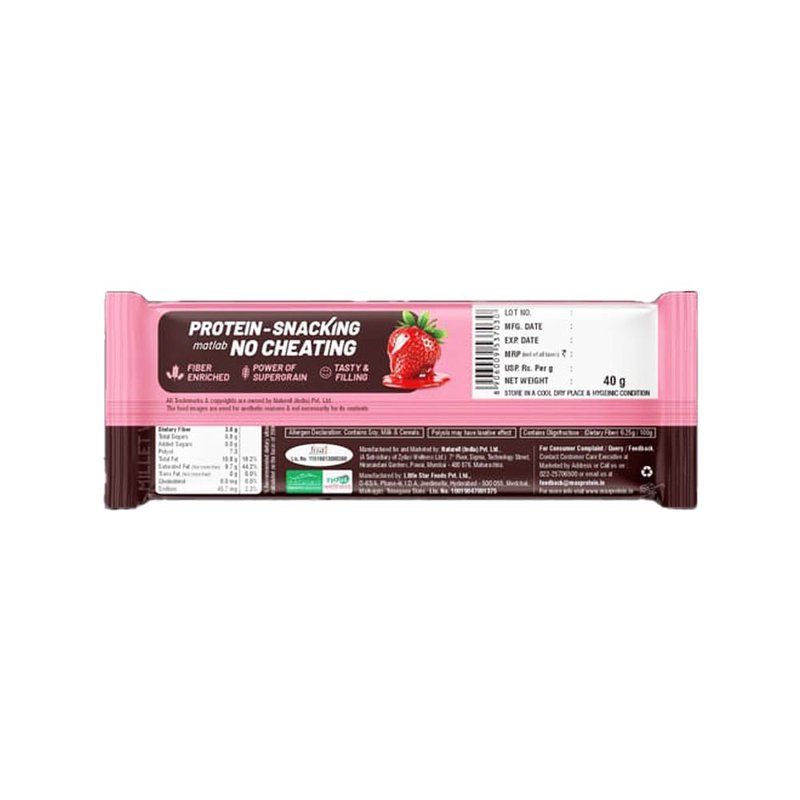 RiteBite Max Protein Strawberry Truffle Millet Wafer Bar | 10g Protein | Zero Added Sugar | No Maida | No Palm Oil | Crunchy Healthy Snack | 40g thumbnail 2