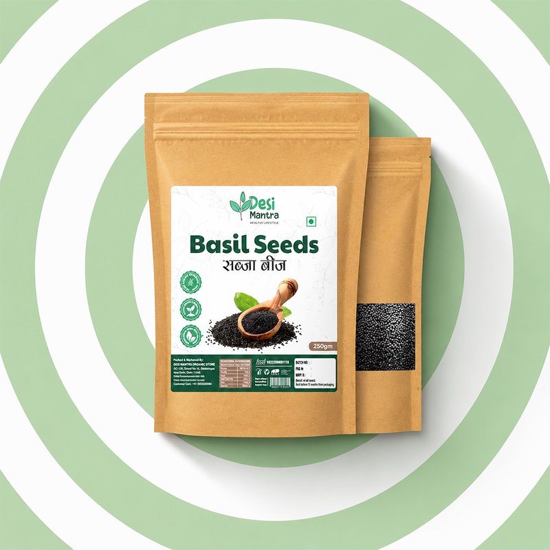 Desi Mantra Basil Seeds | Premium Raw & Natural Sabja Seeds | Rich in Fiber & Refreshing Nutrition | Perfect for Summer Drinks, Smoothies & Healthy Daily Diet thumbnail 2