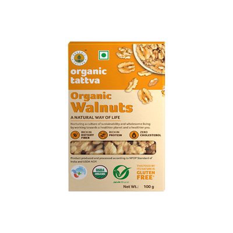 Organic Tattva Kashmiri Walnuts | Premium Kashmiri Akhrot | Whole Nutty Walnuts | Tasty & Nutritious Dry Fruits