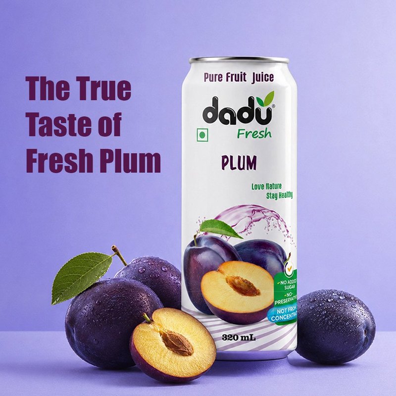 Dadu Fresh Plum Juice | 4 Cans Combo | 100% Natural Plum Fruit Juice | Antioxidant & Fiber Rich Healthy Beverage | No Added Sugar, No Preservatives & Not From Concentrate | Refreshing Drink for Digestion, Immunity, Hydration & Daily Wellness | Vitamin Rich Fruit Juice for Kids & Adults thumbnail 4