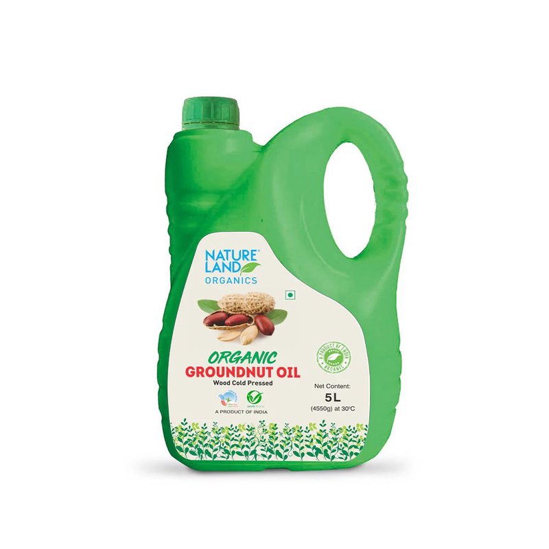 Natureland Organics Wood Cold Pressed Groundnut Oil | 100% Organic Peanut Oil | Naturally Rich in Vitamin E & Healthy Fats for Everyday Cooking  Short Description