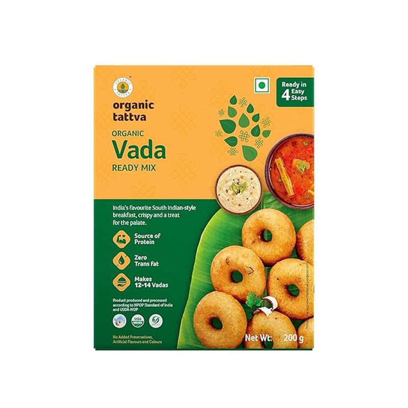 Organic Tattva Vada Ready Mix | Medu Vada Instant Mix | Crunchy South Indian Breakfast & Snack Premix