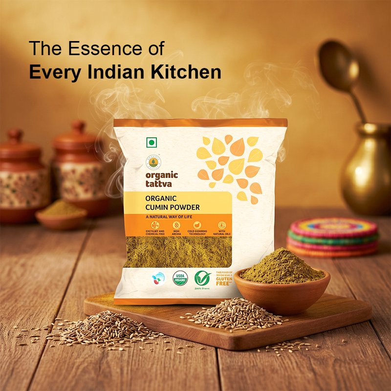 Organic Tattva Cumin Powder | Organic Jeera Powder | Premium Cumin Powder | Authentic Indian Spice for Daily Recipes