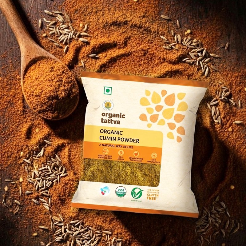 Organic Tattva Cumin Powder | Organic Jeera Powder | Premium Cumin Powder | Authentic Indian Spice for Daily Recipes