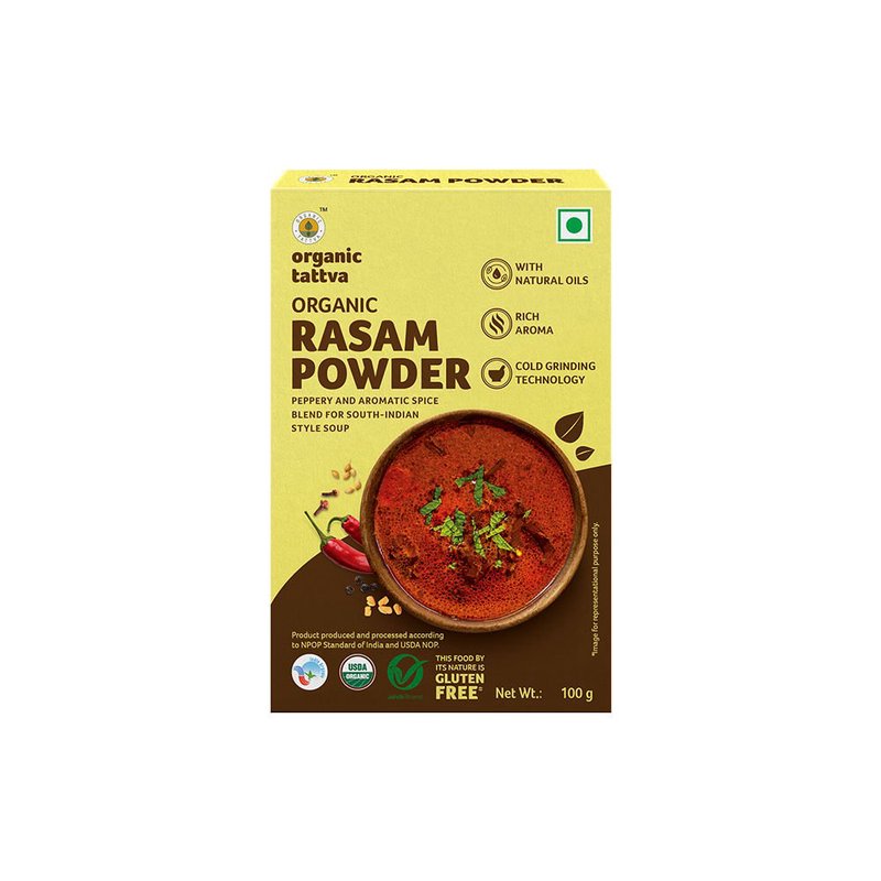Organic Tattva Rasam Powder | Traditional South Indian Rasam Masala | Premium Spice Mixture | Rasam Powder