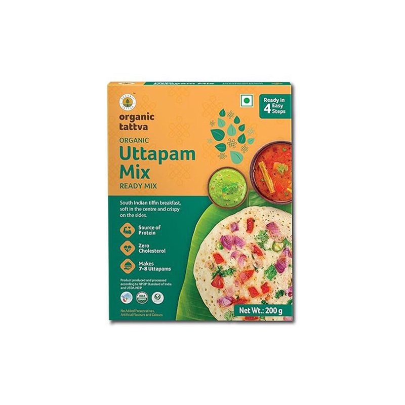 Organic Tattva Uttapam Ready Mix | Instant Uttapam Mix | Soft and Flavorful South Indian Breakfast Mix