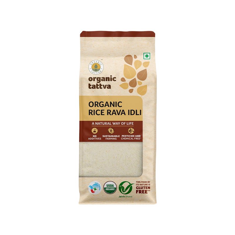 Organic Tattva Rice Rava Idli Mix | Ready Idli Mixture | Soft and Fluffy South Indian Breakfast Mix