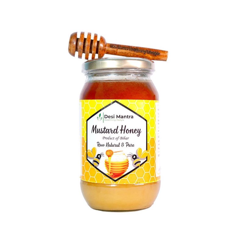 Desi Mantra Mustard Honey | Pure Raw & Natural Monofloral Honey | Unprocessed & Naturally Sourced | No Added Sugar | Rich Taste Healthy Sweetener for Daily Use