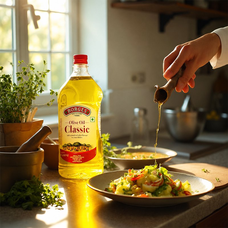 Borges Classic Olive Oil | Versatile Olive Oil for Everyday Cooking | Smooth & Mild Flavour | Ideal for Frying, Sautéing, Roasting & Grilling | PET Bottle