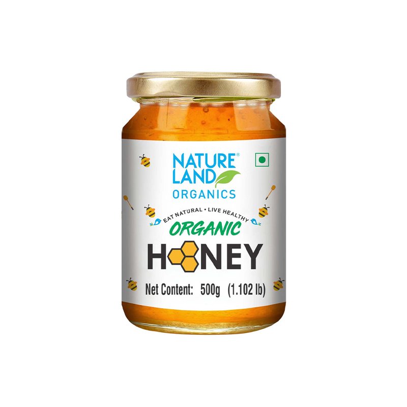 Natureland Organics Organic Honey 500g | 100% Pure Natural Honey | Rich in Antioxidants | Natural Sweetener for Tea, Toast, Smoothies & Everyday Use