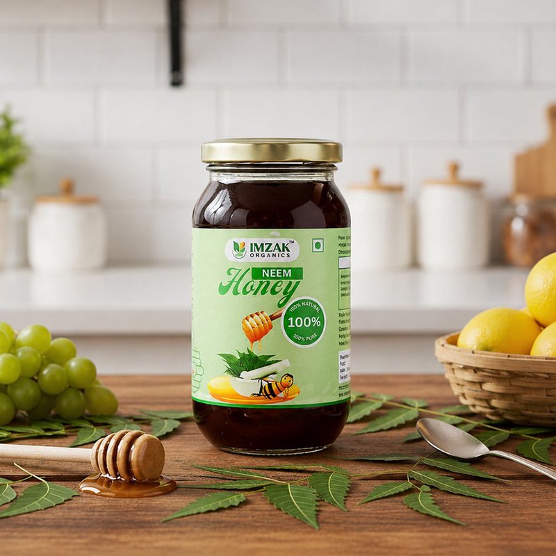 Imzak Neem Honey | 100% Pure Raw & Natural Herbal Honey | Unprocessed Neem Blossom Honey Rich in Antioxidants & Natural Enzymes | Healthy Natural Sweetener for Immunity, Digestion & Daily Wellness | Ayurvedic Honey Goodness thumbnail 2