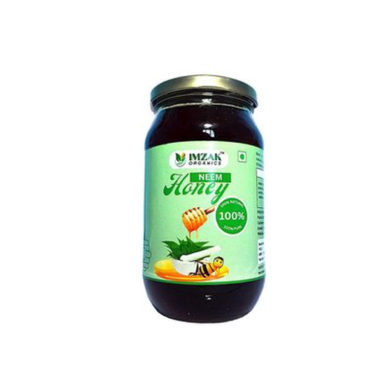 Imzak Neem Honey | 100% Pure Raw & Natural Herbal Honey | Unprocessed Neem Blossom Honey Rich in Antioxidants & Natural Enzymes | Healthy Natural Sweetener for Immunity, Digestion & Daily Wellness | Ayurvedic Honey Goodness