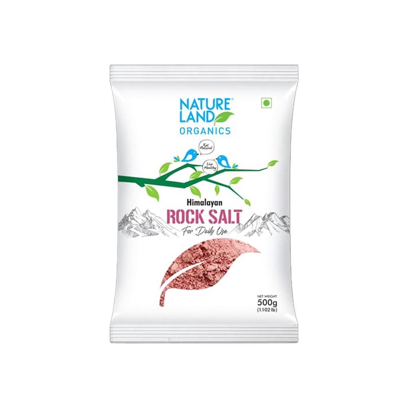 Natureland Organics Himalayan Rock Pink Salt 1kg | 100% Organic Pink Rock Salt | Naturally Mineral-Rich Salt for Everyday Cooking & Seasoning