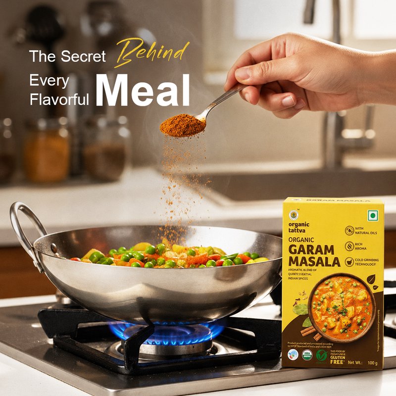 Organic Tattva Garam Masala | Premium Garam Masala Powder | Authentic Indian Spice Mix | Aromatic Spices for Cooking