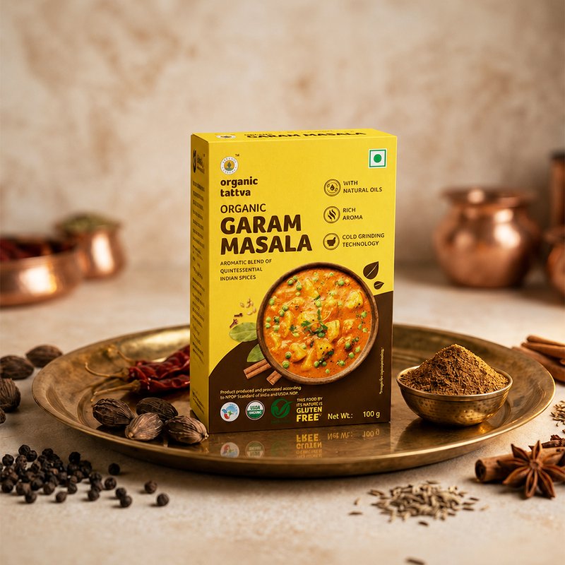 Organic Tattva Garam Masala | Premium Garam Masala Powder | Authentic Indian Spice Mix | Aromatic Spices for Cooking